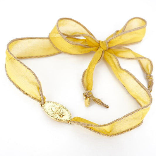 COLLANA NASTRO EX VOTO GIALLO COLLANA NASTRO EX VOTO GIALLO SSOLO COMPLEMENTOS 