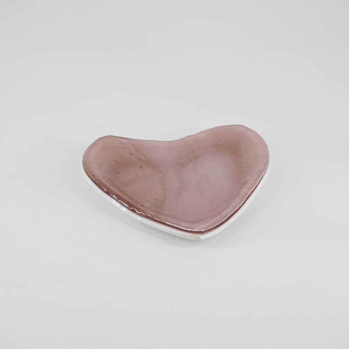 Cuore concavo ROSA ANTICO CUORE CONCAVO 10 CMROSA ANTICO VETRO FUSO 
