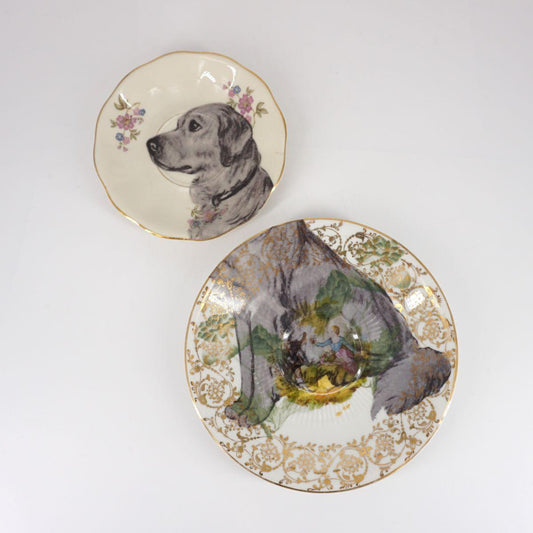 LABRADOR Tea and Coffee Plates Pair
