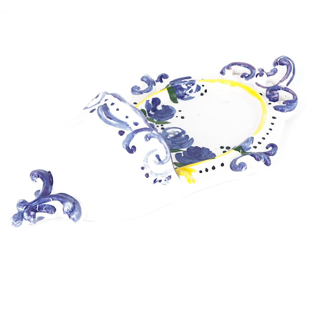 Acquasantiera small barocca BLU E GIALLO ACQUASANTIERA SMALL BAROCCA BLU E GIALLO ZENJI CERAMICS 