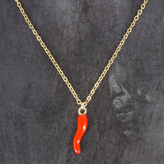 COLLANA CATENINA CORNETTO ROSSO