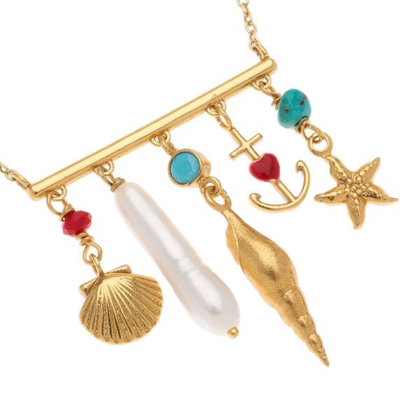 Collana oro BARRA CONCHIGLIE COLLANA CATENINA DORATA BARRETTA CONCHIGLIE ARTEON 