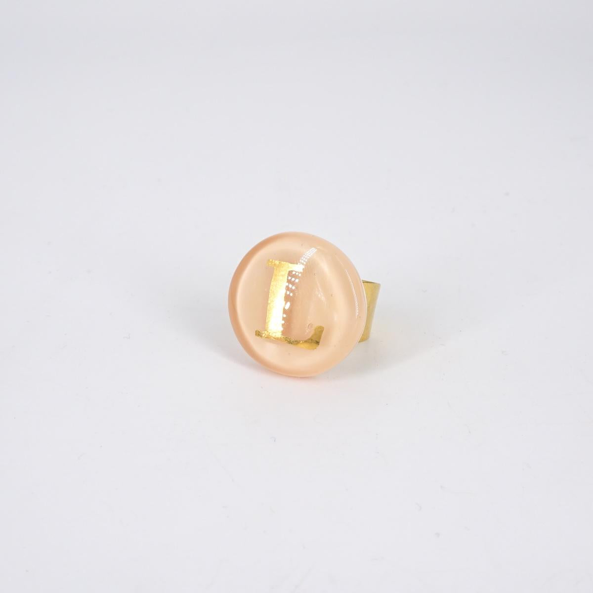 VETRO FUSO ANELLO LETTERAL CHAMPAGNE