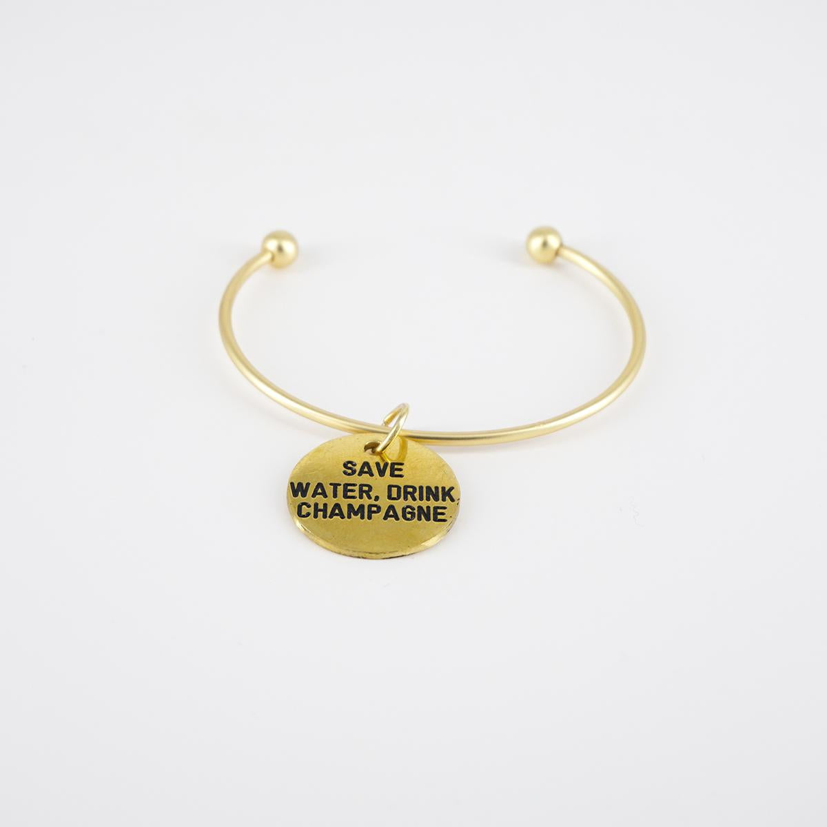 BERC SOPHIE BRACCIALE MEDAGLIETTASAVE WATER, DRINK CHAMPAGNE