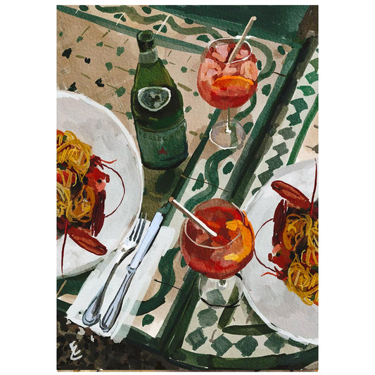 Stampa digitale Frutti di mare e Aperol spritz 20X30 CM STAMPA DIGITALE 20X30 FRUTTI DI MARE & APEROL SPRITZ EKATERINA ZAGORSKA 