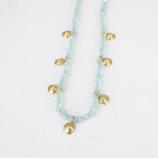 Blue colored stone necklace SHELLS