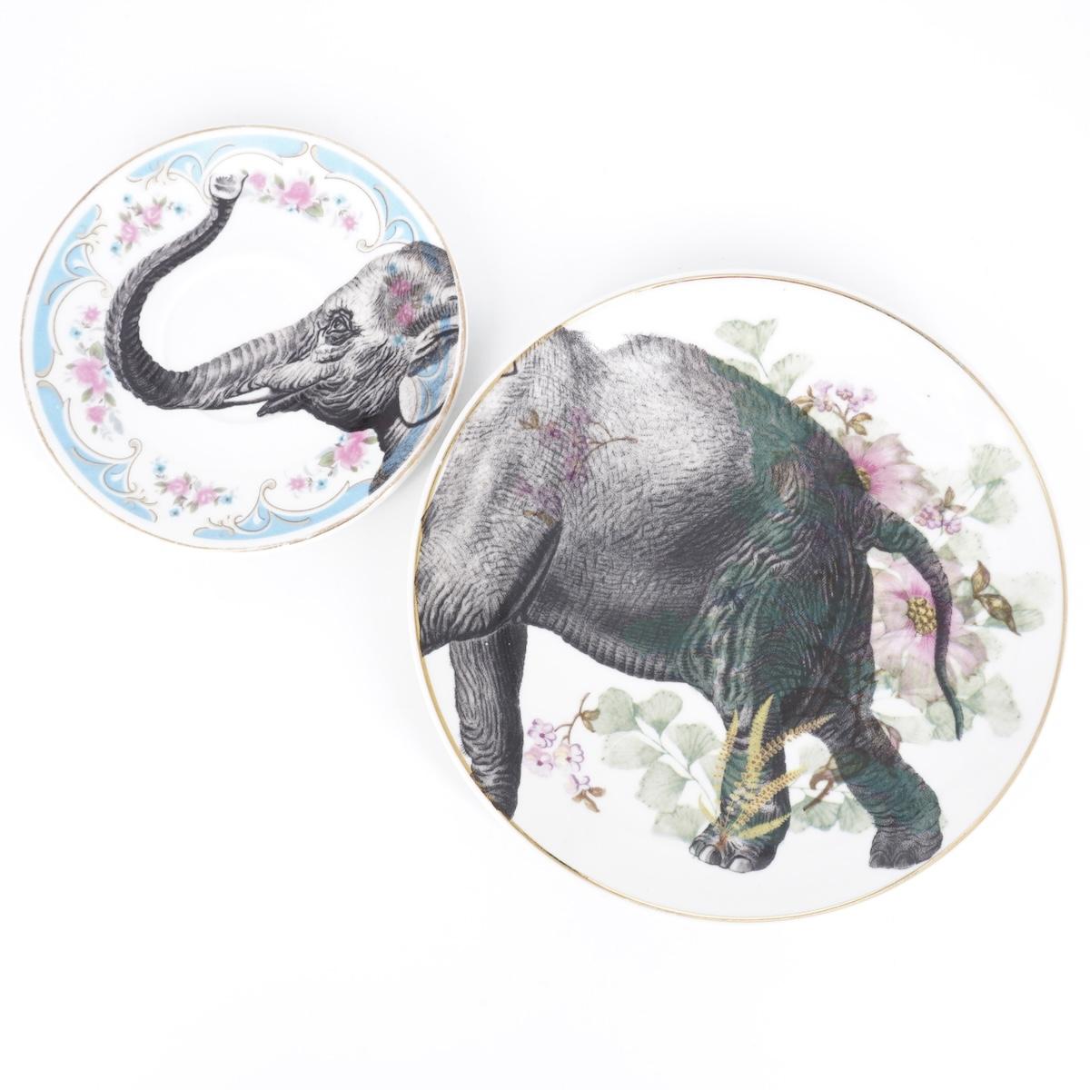 Coppia di piatti tè e caffè ELEFANTE COPPIA PIATTI TÈ+CAFFÈ ELEFANTE BOLDISH 
