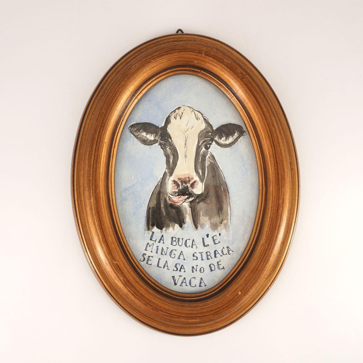 Quadretto LA BUCA L'È MINGA STRACA OVALE BLU