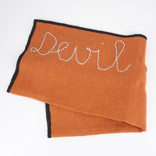 Tovaglietta ricamata DEVIL brick
