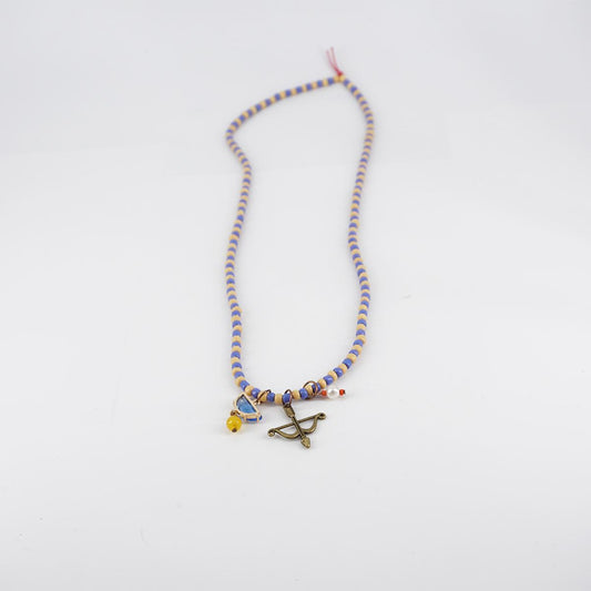 Multicharms necklace lilac/sand