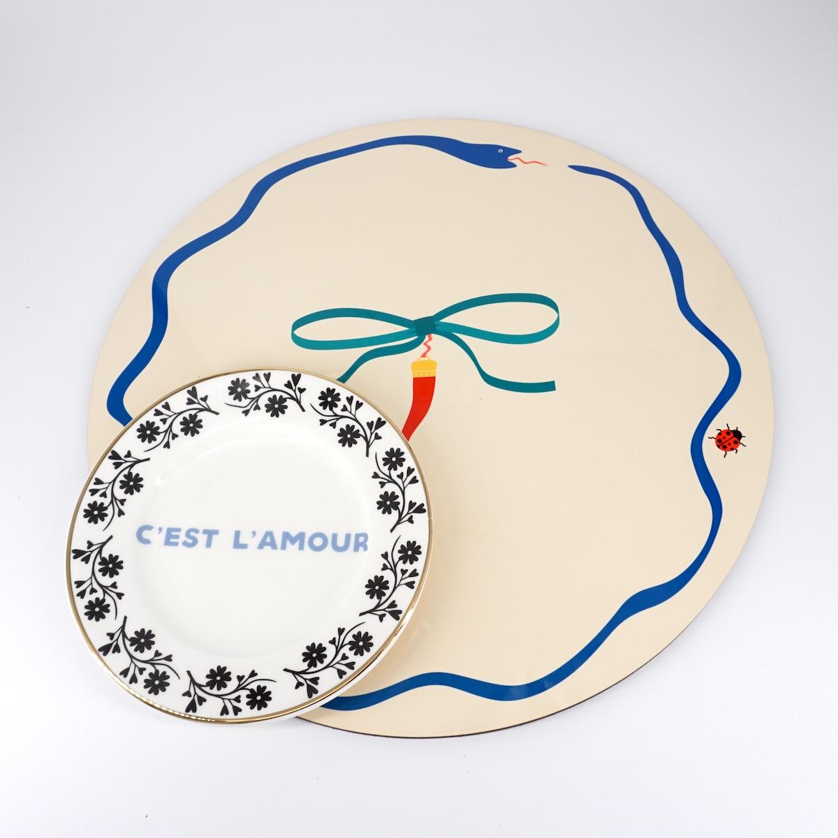 SOTTOPIATTO TONDO CORNETTO E FIOCCO