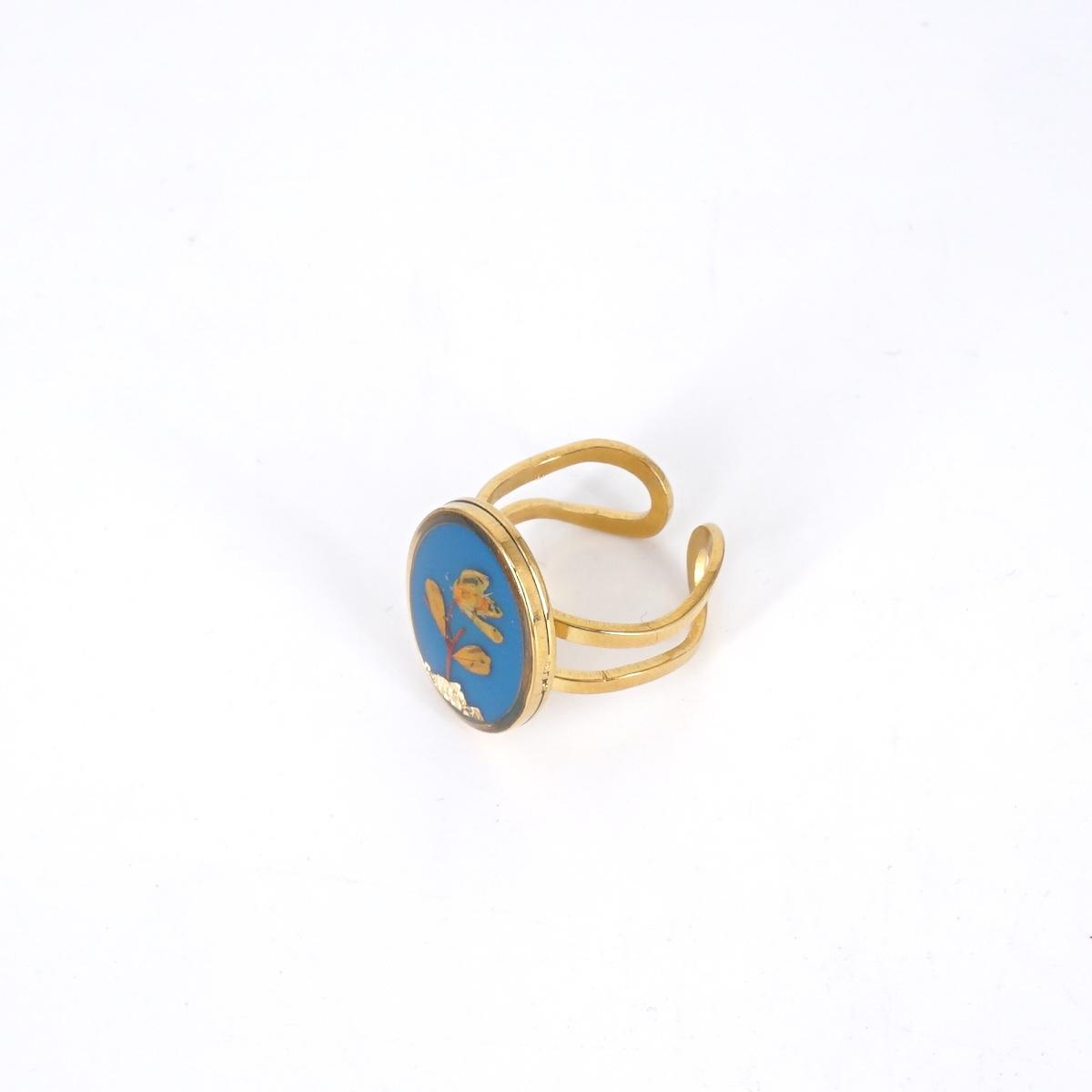 Anello ovale big Blu Chiaro ANELLO OVALE BIG BLU CHIARO ANNA FADDA 