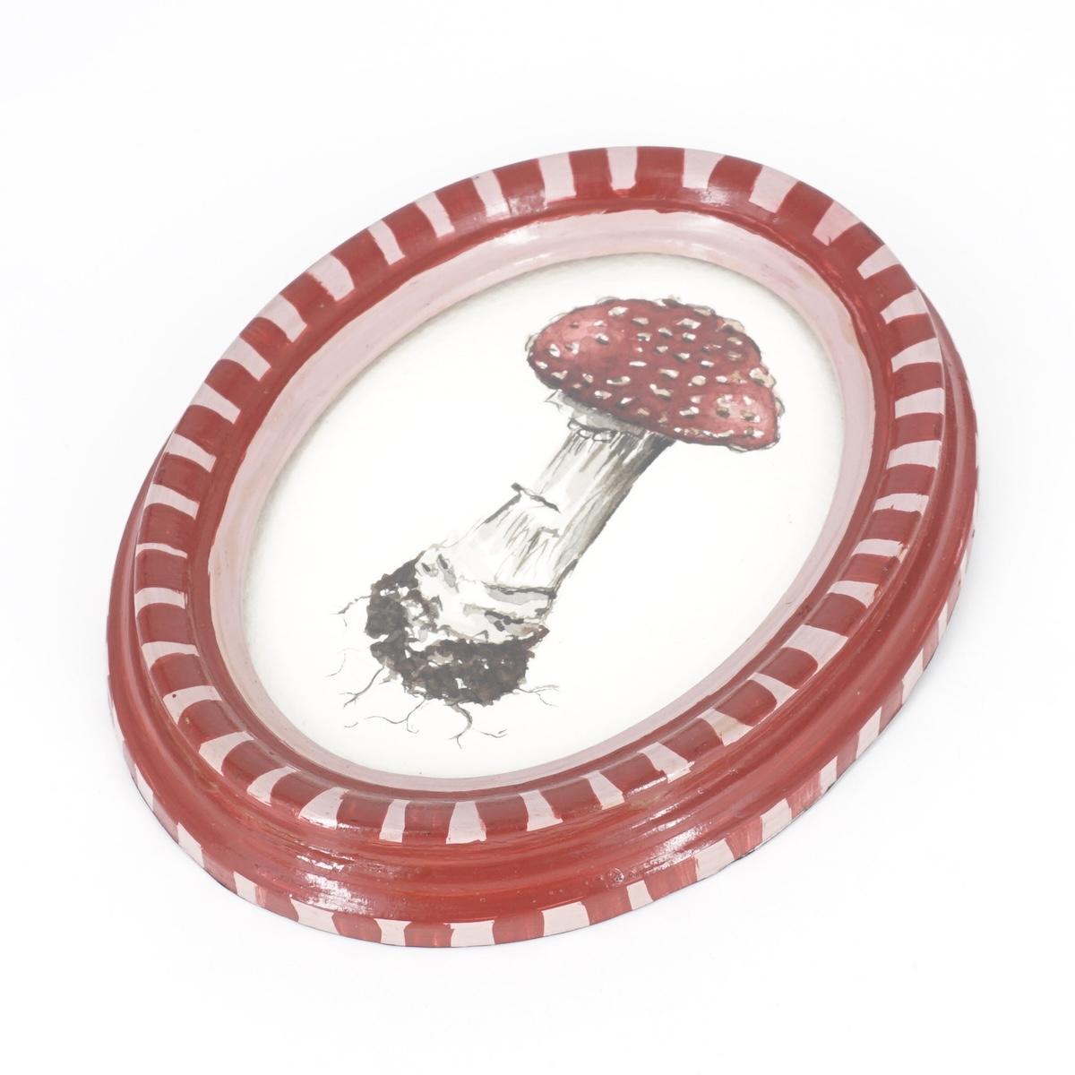 Quadretto AMANITA MUSCARIA CORNICE ROSA E BORDEAUX AMANITA MUSCARIA CORNICE ROSA E BORDEAUX  CATERINA BERTA 