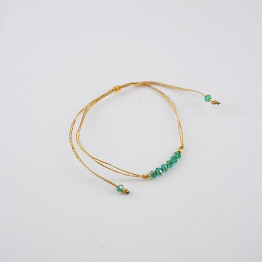 TRANSPARENT GREEN THREAD BEADS Bracelet