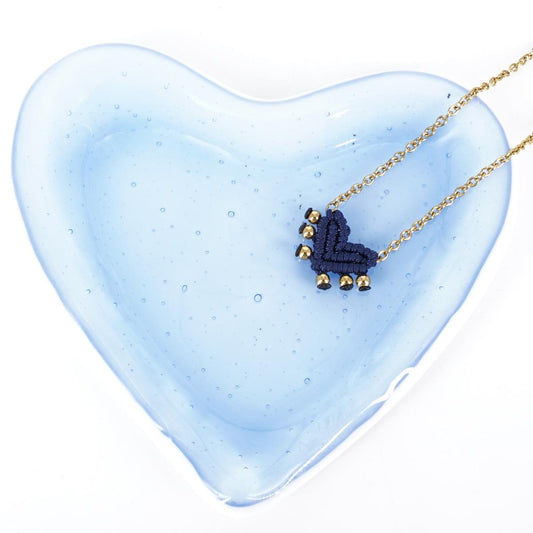 Collana CUORE SACRO borchie BLU COLLANA CUORE SACRO BORCHIE BLU NOMADEA 