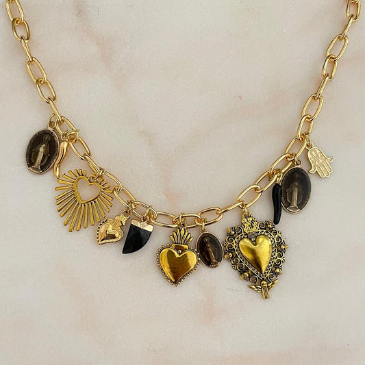 Exvoto charm chain necklace