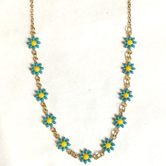 SOPHIE GIOIELLI COLLANA MARGHERITE+CATENINAAZZURRA