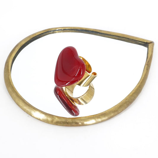 Anello cuore ROSSO SCURO ANELLO CUORE DARK RED VETRO FUSO 