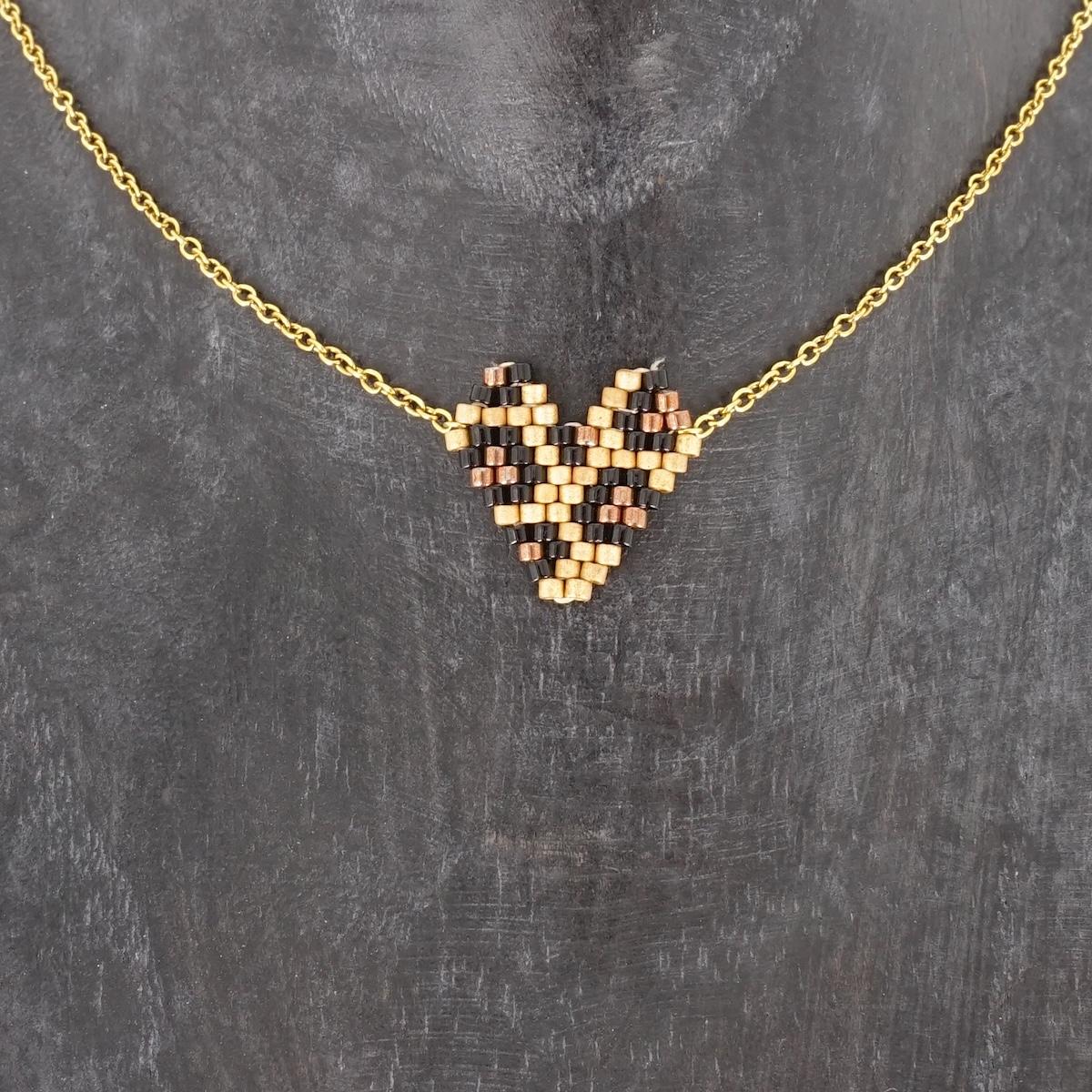 Collana telaio CUORE LEOPARDATO COLLANA TELAIO CUORE LEOPARDATO BEIGE SOPHIE GIOIELLI 