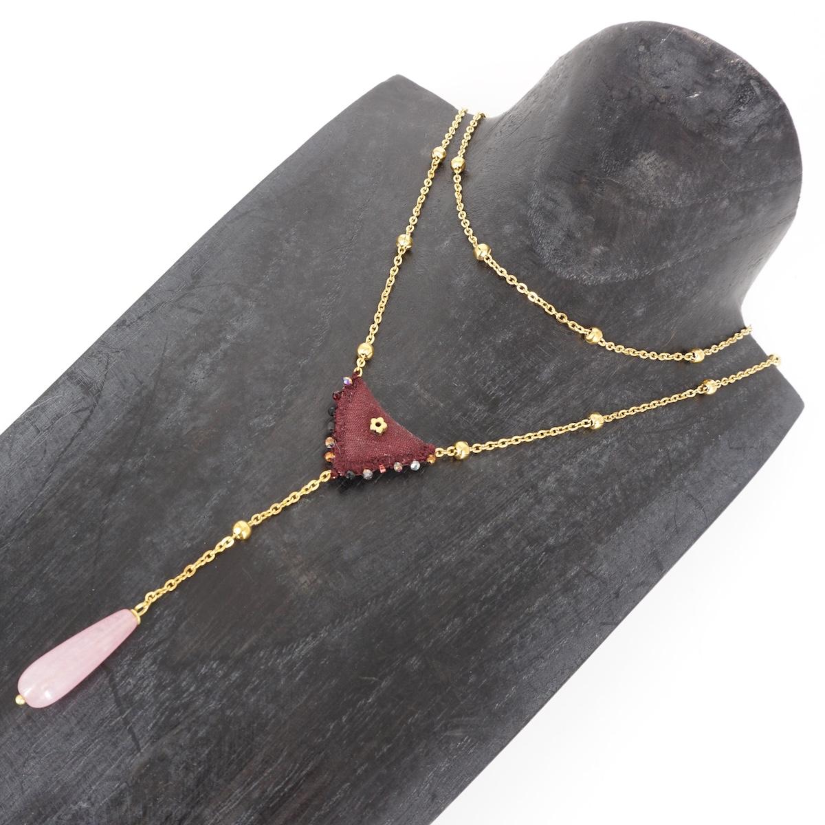Collana seta FIORELLINO BORDEAUX ROSARIO SETA FIORELLINO BORDEAUX EIKOSITRIA 