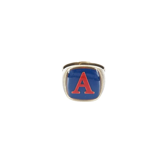 ANELLO LETTERA A BLU ANELLO LETTERA A BLU E BORDEAUX UNIQUE UNCONVENTIONAL DETAILS 