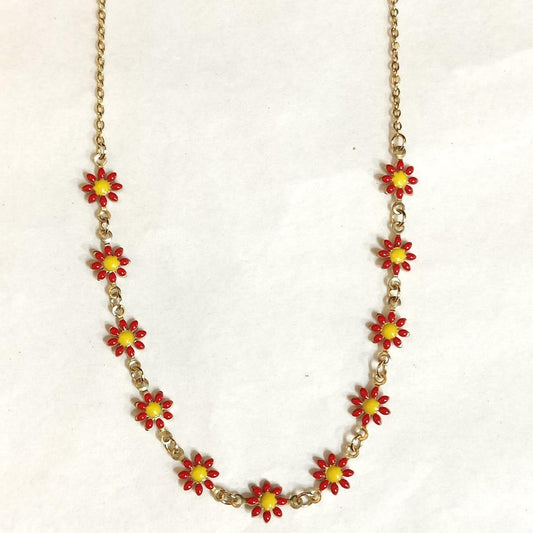 SOPHIE GIOIELLI COLLANA MARGHERITE+CATENINAROSSA