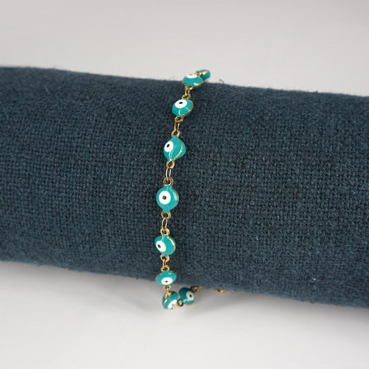 BRACCIALE OCCHIETTI LARGE TURCHESE