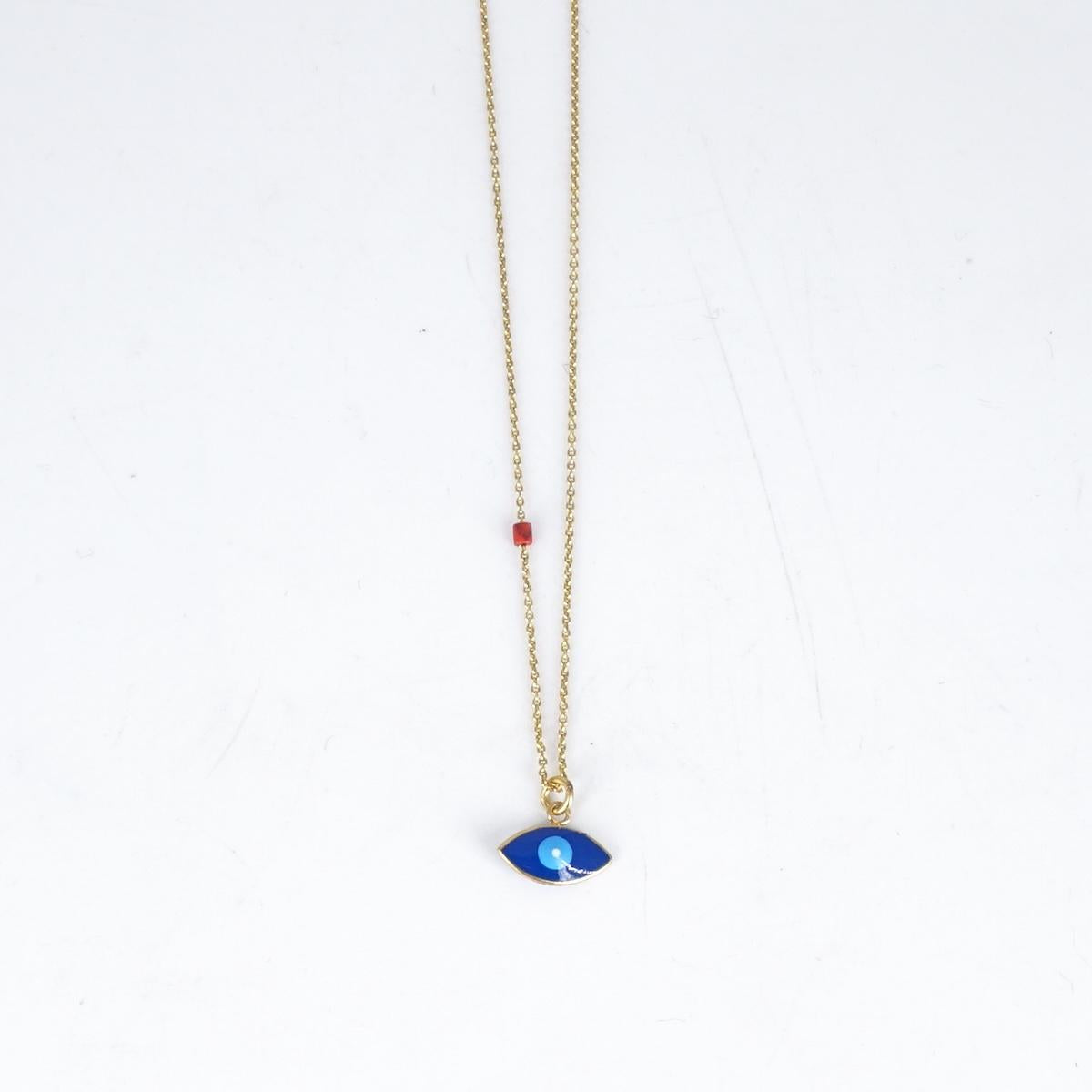 BLUE EYE gold chain necklace