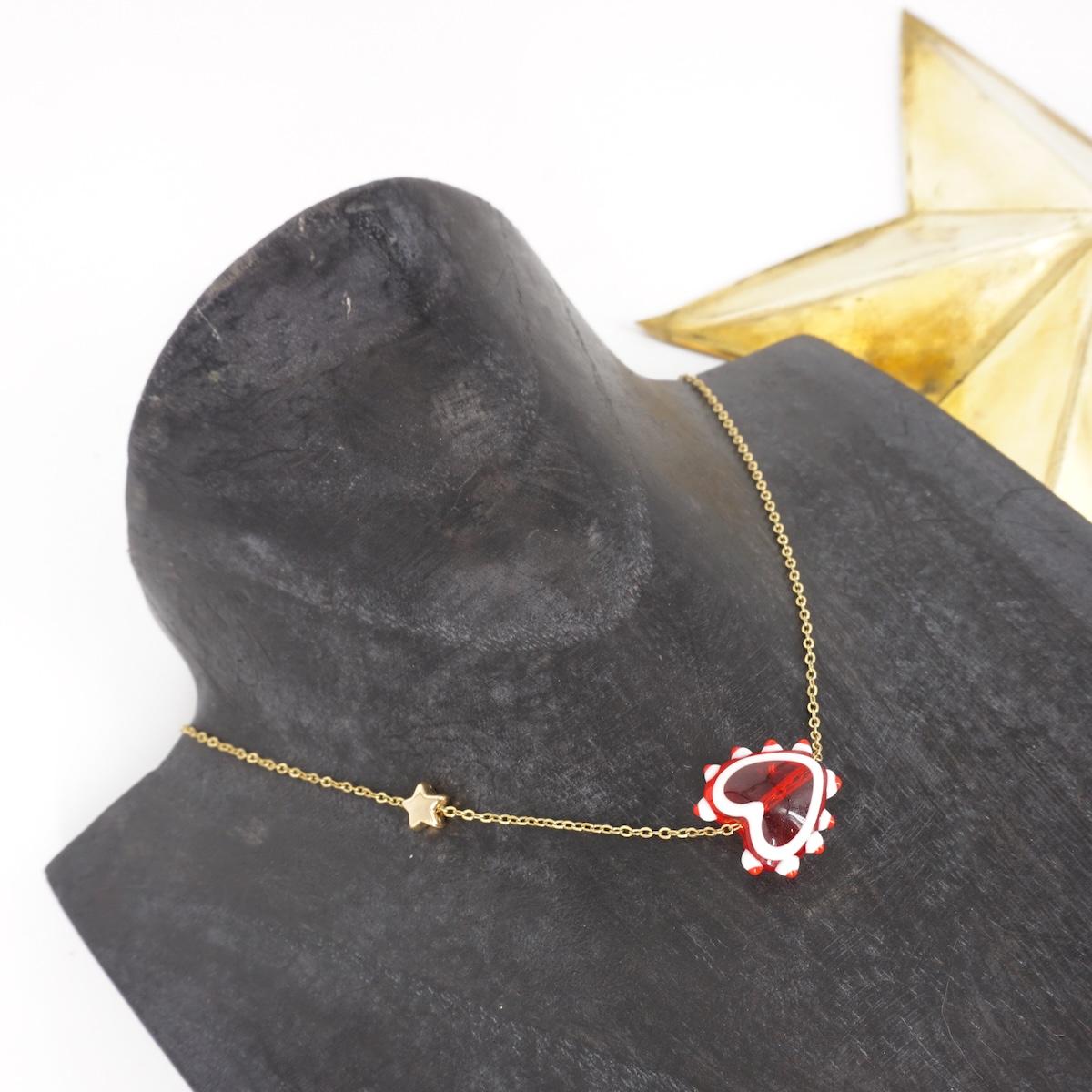 Collana vetro CUORE ROSSO COLLANA CHARM VETRO CUORE ROSSO SVEVA 