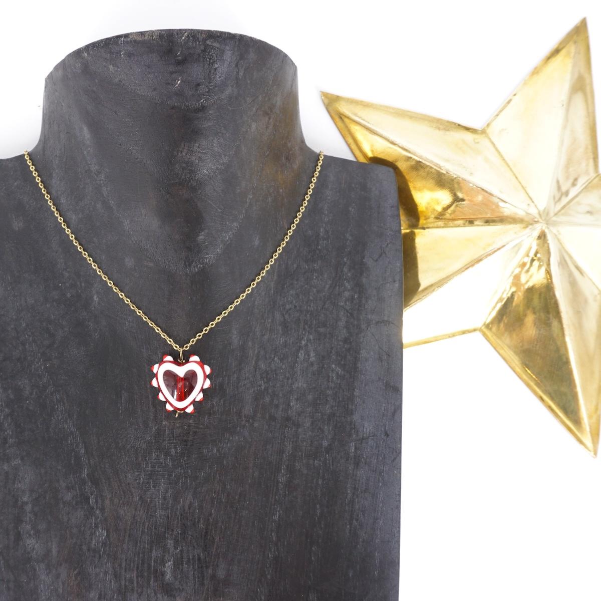 Collana vetro CUORE ROSSO COLLANA CHARM VETRO CUORE ROSSO SVEVA 