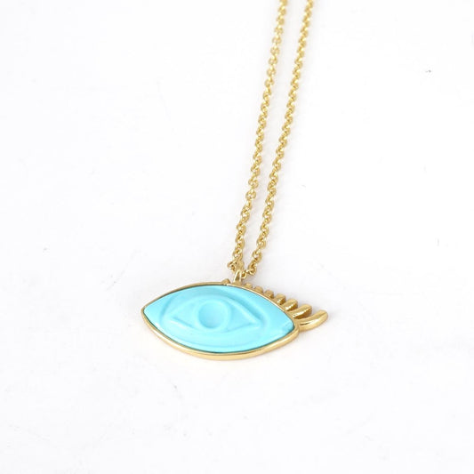 EYE necklace BLUE eyelashes