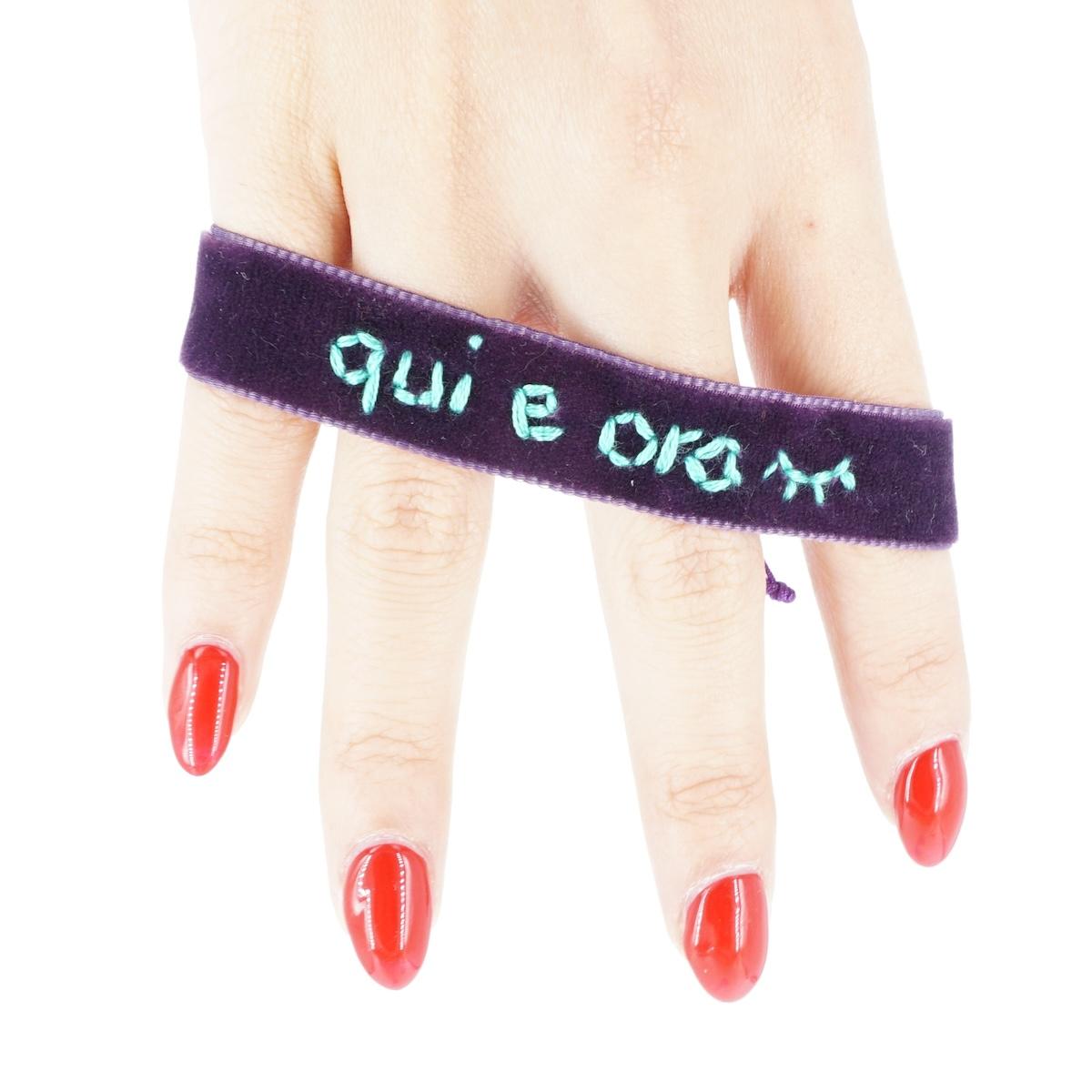 Bracciale in velluto QUI E ORA BRACCIALE VELLUTO QUI E ORA NOMADEA 