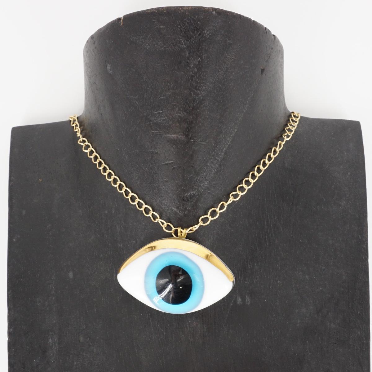 Collana occhio medium AZZURRO COLLANA OCCHIO MEDIUMAZZURRA VETRO FUSO 