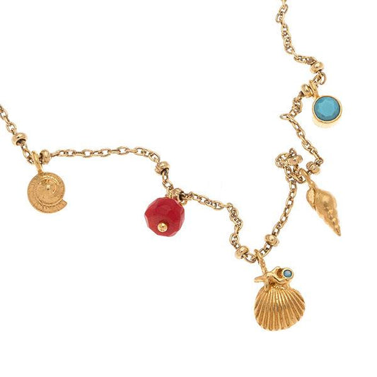 Collana CONCHIGLIE E PIETRE COLLANA CATENINA DORATA TRE CONCHIGLIE  ARTEON 