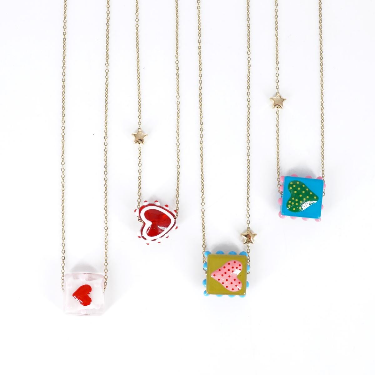 Collana vetro CUORE ROSA COLLANA CHARM VETRO CUORE ROSA SVEVA 