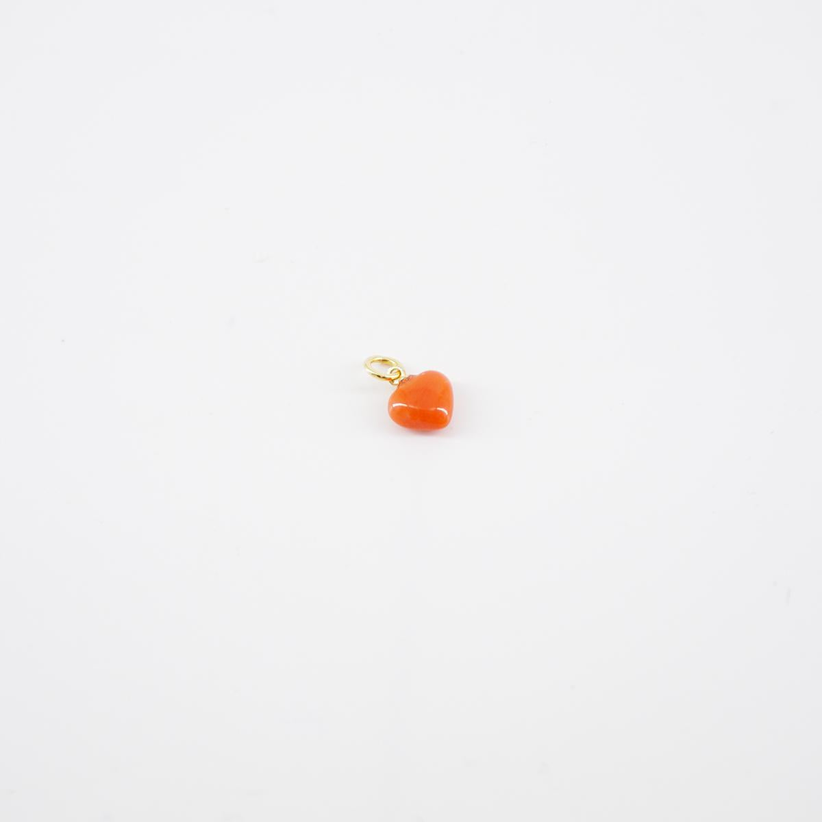 Coral HEART charm