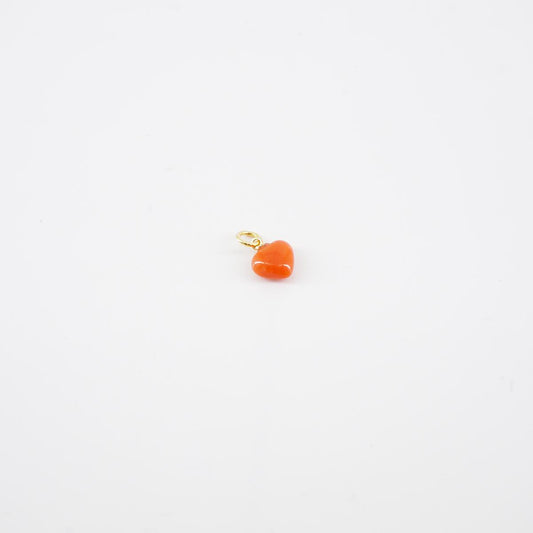 Coral HEART charm
