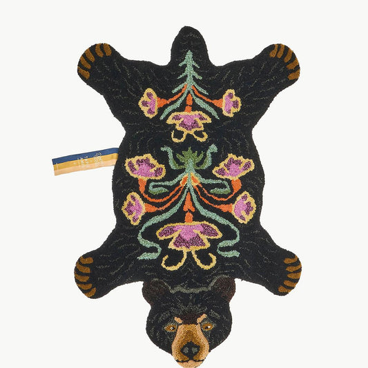 Floral Bear Skin Rug