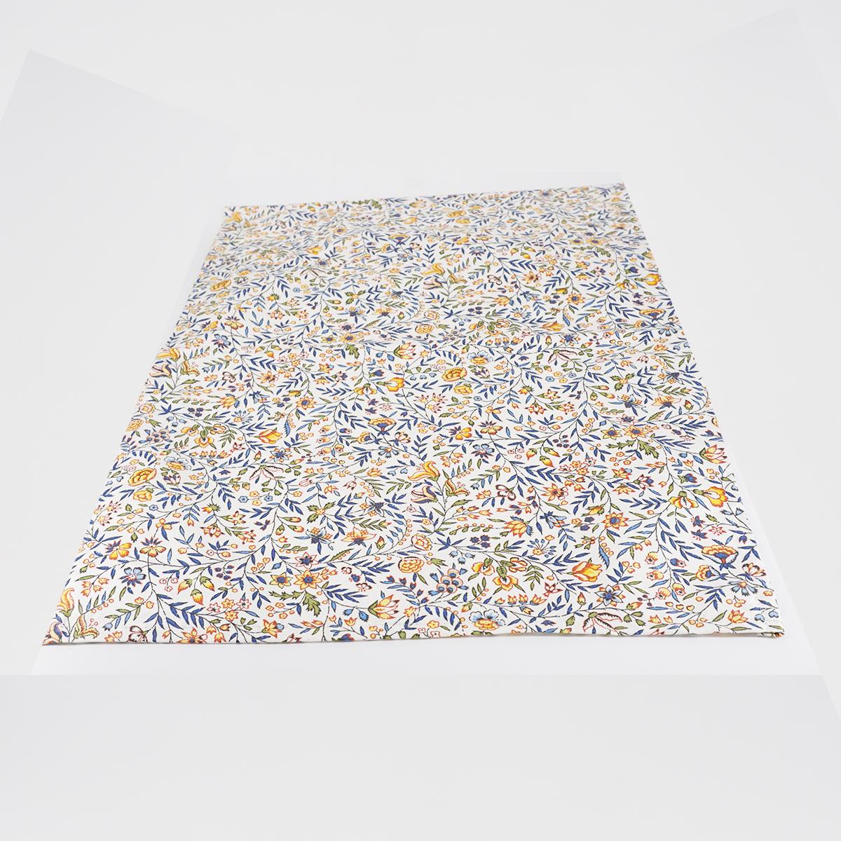 YELLOW and BLUE FLORAL deco placemat
