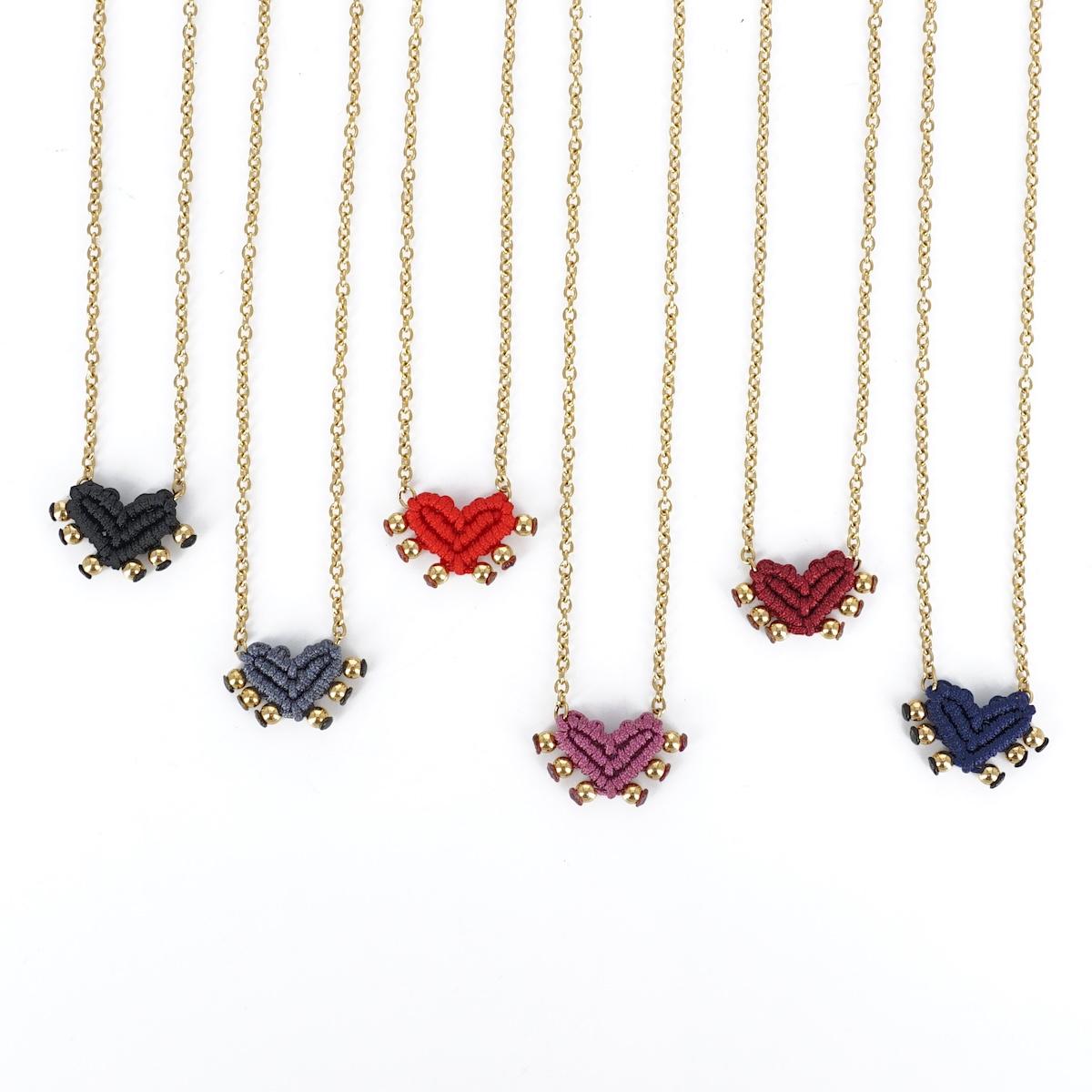 Collana CUORE SACRO borchie BLU COLLANA CUORE SACRO BORCHIE BLU NOMADEA 