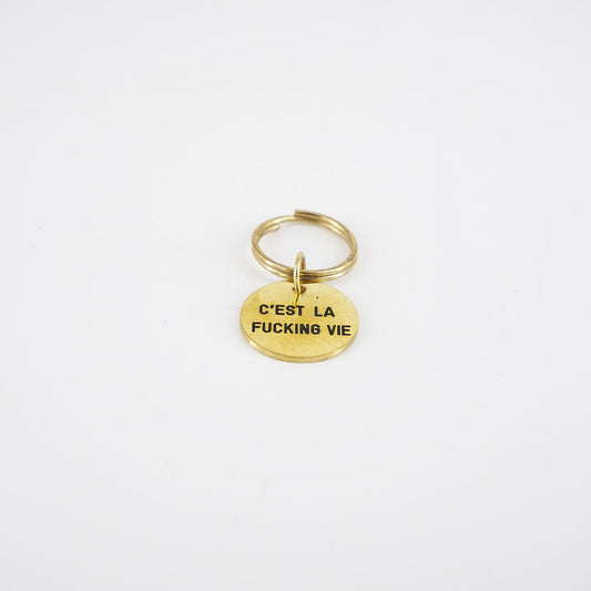 Portachiavi tondo C'EST LA FUCKING VIE