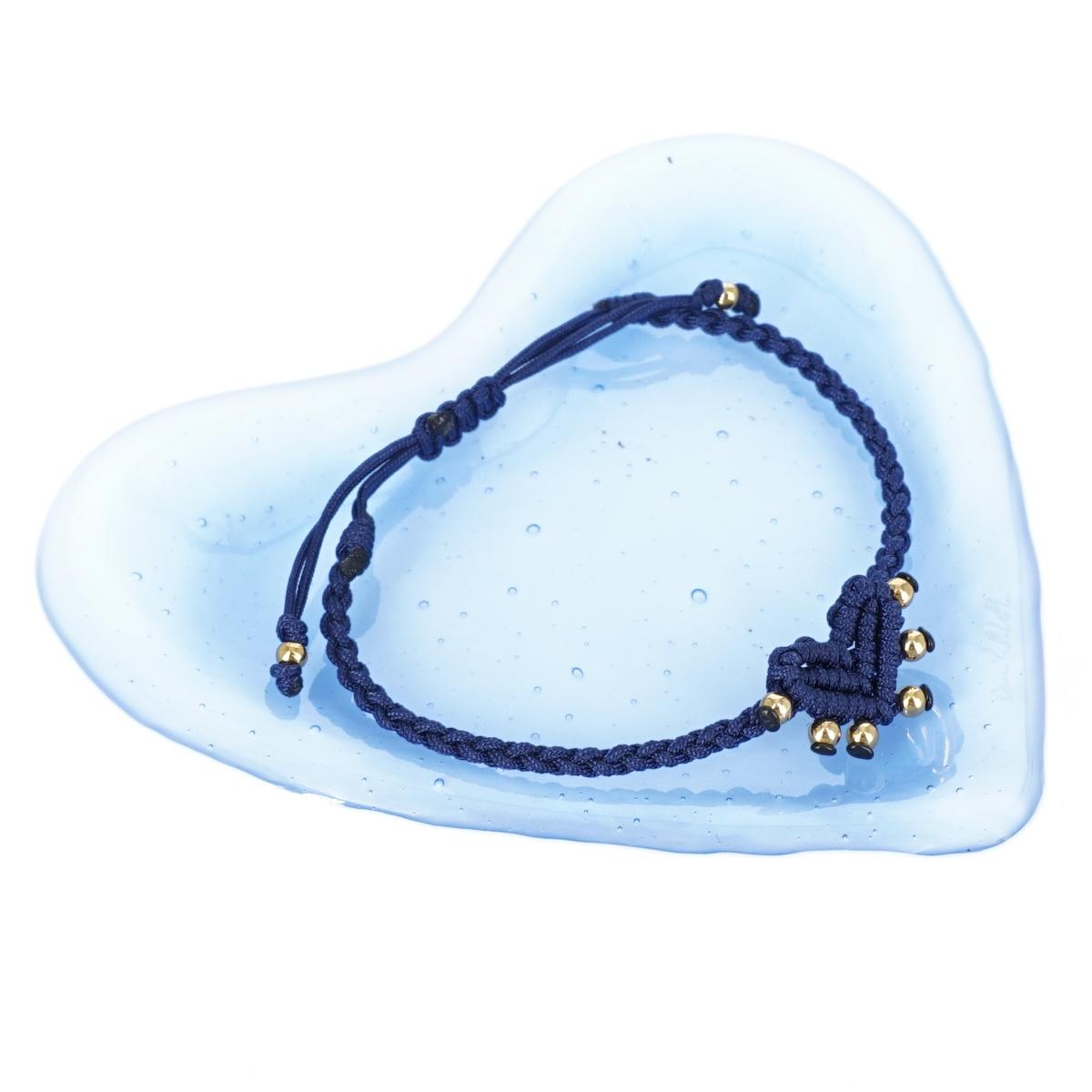 Bracciale CUORE SACRO con borchie BLU BRACCIALE CUORE SACRO BORCHIE BLU NOMADEA 