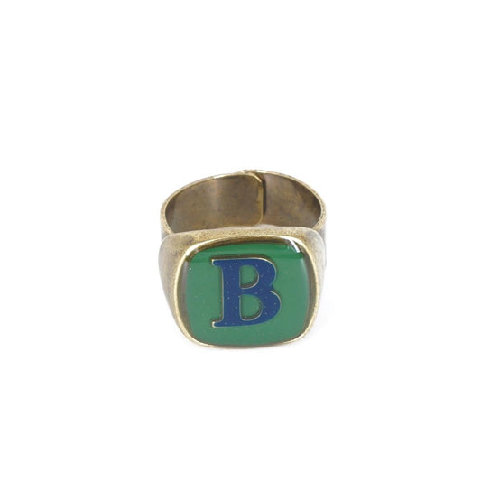 ANELLO LETTERA B VERDE BOSCO ANELLO LETTERA B VERDE BOSCO E BLU UNIQUE UNCONVENTIONAL DETAILS 