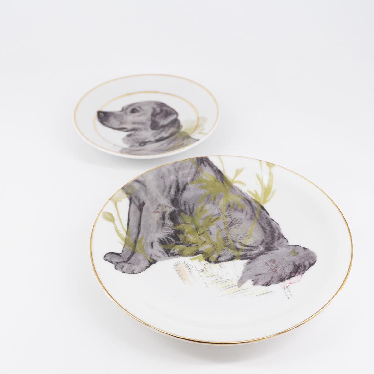 LABRADOR Tea and Coffee Plates Pair