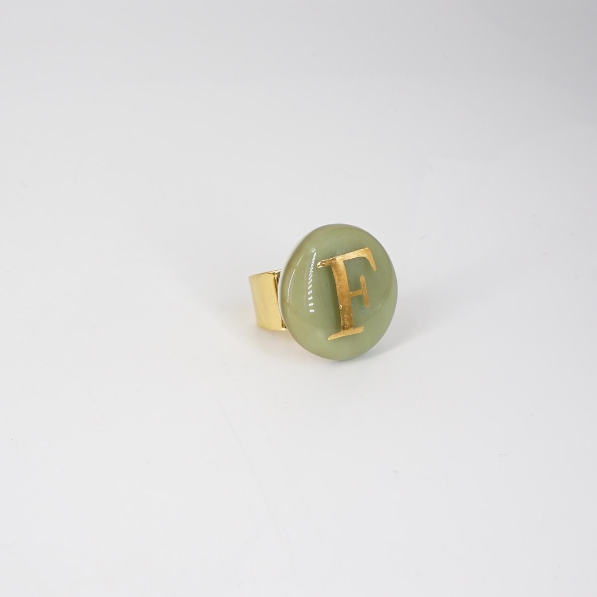 VETRO FUSO ANELLO LETTERAF SABBIA