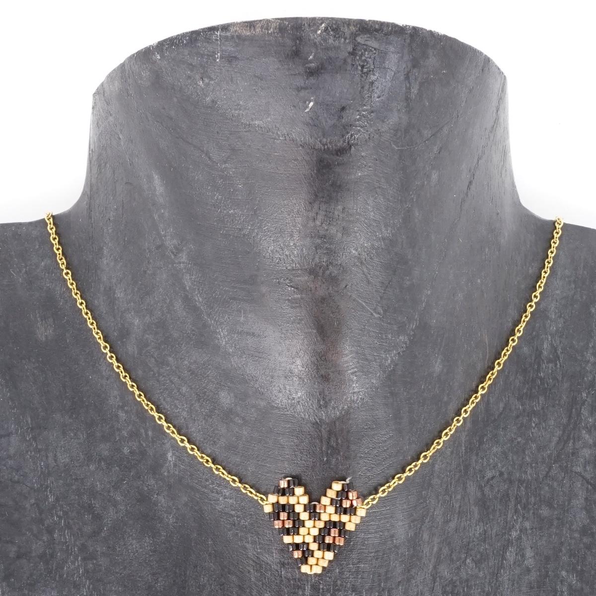 Collana telaio CUORE LEOPARDATO COLLANA TELAIO CUORE LEOPARDATO BEIGE SOPHIE GIOIELLI 