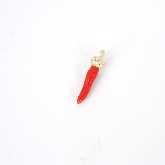 CHARM CORNETTO CON CORONA SMALL ROSSO