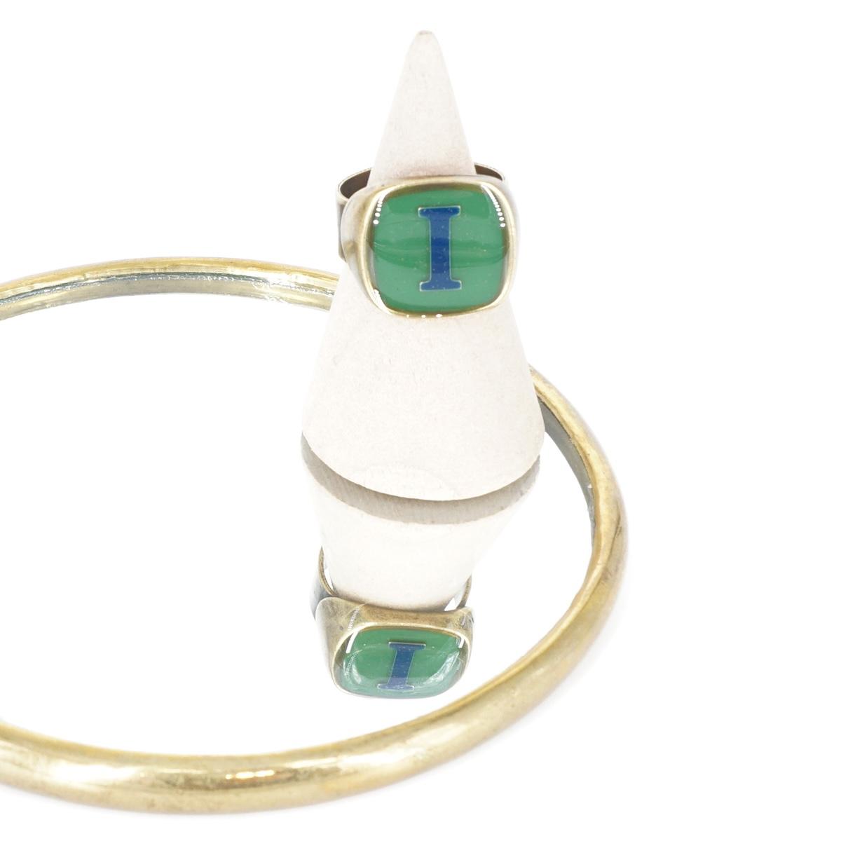 ANELLO LETTERA I VERDE BOSCO ANELLO LETTERA I VERDE BOSCO E BLU UNIQUE UNCONVENTIONAL DETAILS 