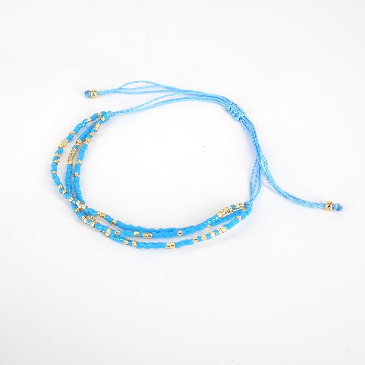 3-strand bracelet with BLUE beads