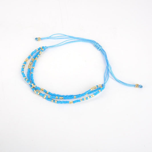 3-strand bracelet with BLUE beads